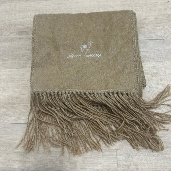Alpaca Camargo Tan Authentic Camargo Alpaca Scarf Alpaca Stitched Logo Baby - Picture 3 of 4